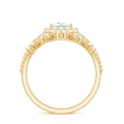 Rosec Jewels-Princess Cut Moissanite Halo Wedding Ring Set with Certificate