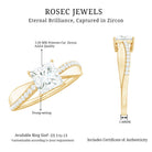 1 Carat Princess Cut Cubic Zirconia Solitaire Engagement Ring AAAA - Rosec Jewels