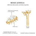 Princess and Round Cut Moissanite Wedding Ring Set D-VS1 - Rosec Jewels
