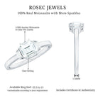 Asscher Cut Moissanite Engagement Ring with Certificate D-VS1 - Rosec Jewels