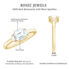Asscher Cut Moissanite Engagement Ring with Certificate D-VS1 - Rosec Jewels