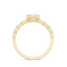 Asscher Cut Moissanite Engagement Ring with Baguette Side Stones D-VS1 - Rosec Jewels