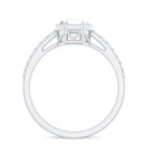 Asscher Cut Moissanite Solitaire Engagement Ring in Bezel Setting D-VS1 - Rosec Jewels