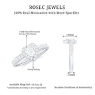 1.25 CT Heart Shape Moissanite Engagement Ring with Halo Moissanite - ( D-VS1 ) - Color and Clarity - Rosec Jewels