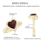 Rosec Jewels-Natural Garnet Heart Shaped Engagement Ring with Diamond Halo