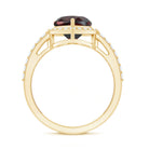 Rosec Jewels-Natural Garnet Heart Shaped Engagement Ring with Diamond Halo