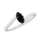 Rosec Jewels-Real Marquise Black Spinel Promise Ring with Diamond Bypass Shank