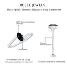 Rosec Jewels-Real Marquise Black Spinel Promise Ring with Diamond Bypass Shank