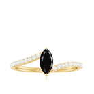 Rosec Jewels-Real Marquise Black Spinel Promise Ring with Diamond Bypass Shank