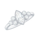 Rosec Jewels-Marquise Moissanite Engagement Ring with Trios