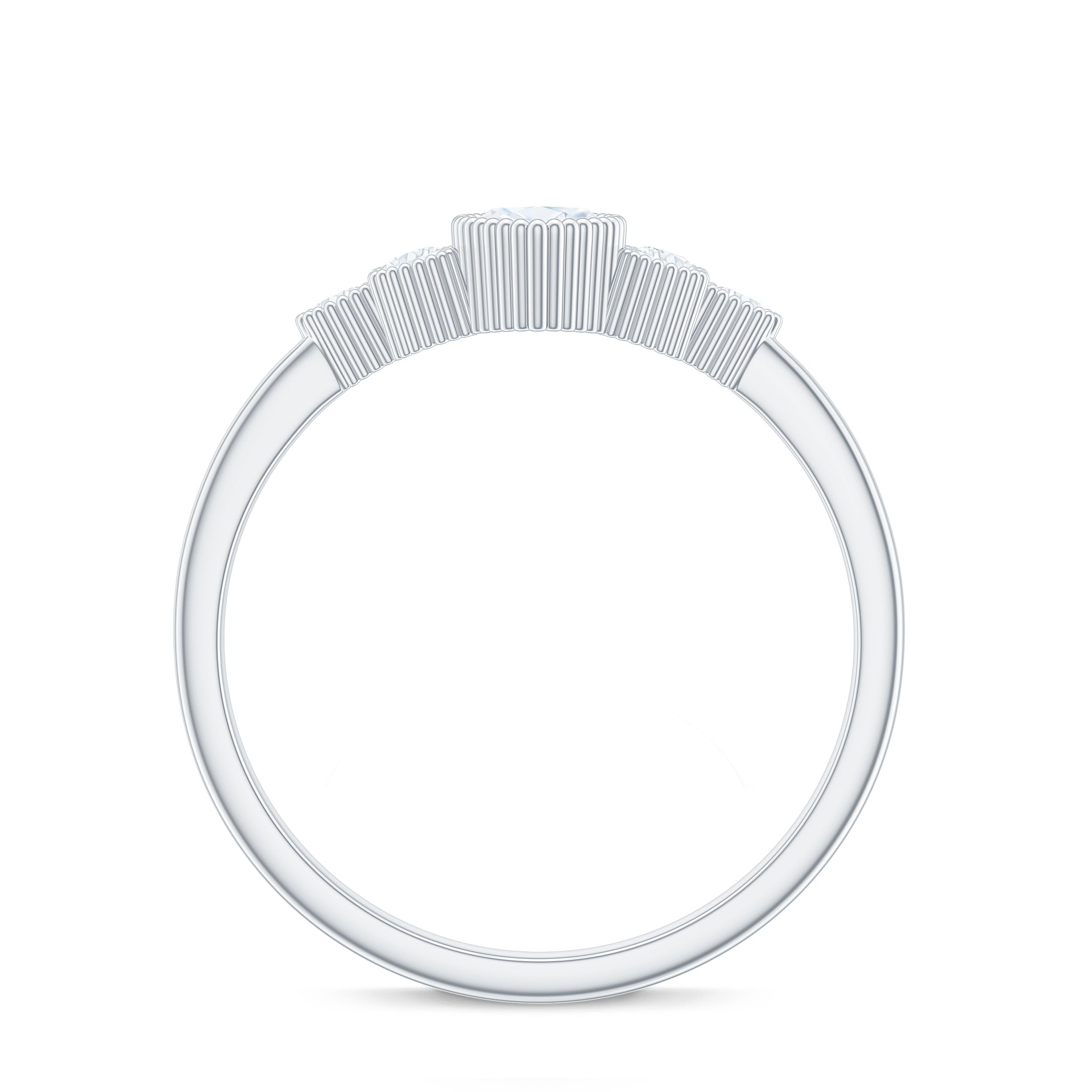 Rosec Jewels-Marquise Moissanite Engagement Ring with Trios