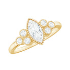 Rosec Jewels-Marquise Moissanite Engagement Ring with Trios