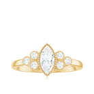 Rosec Jewels-Marquise Moissanite Engagement Ring with Trios