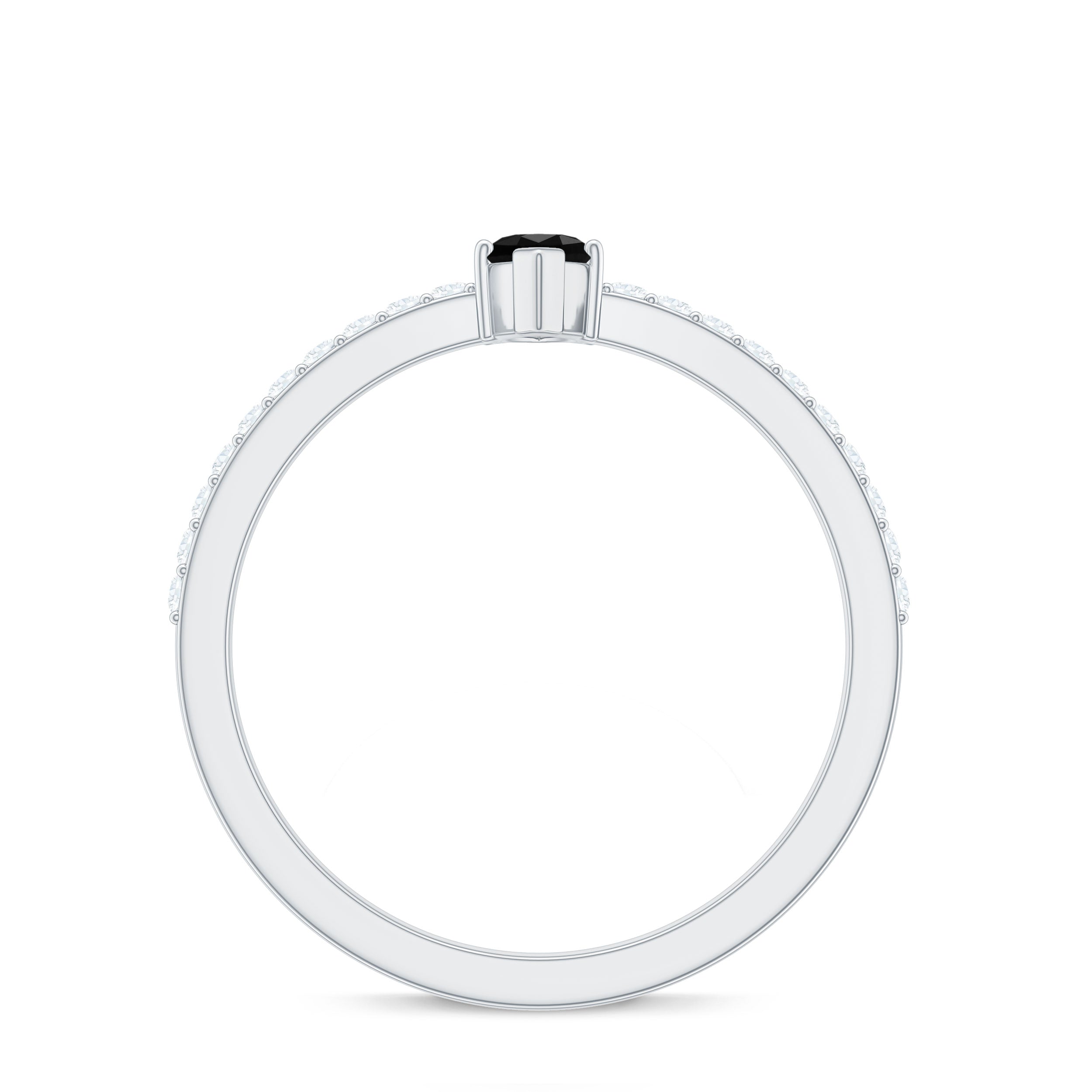 Rosec Jewels-Marquise Black Spinel Diamond Promise Ring for Proposal