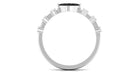 1/2 CT Marquise Cut Black Spinel East West Ring with Diamond AAA - Rosec Jewels