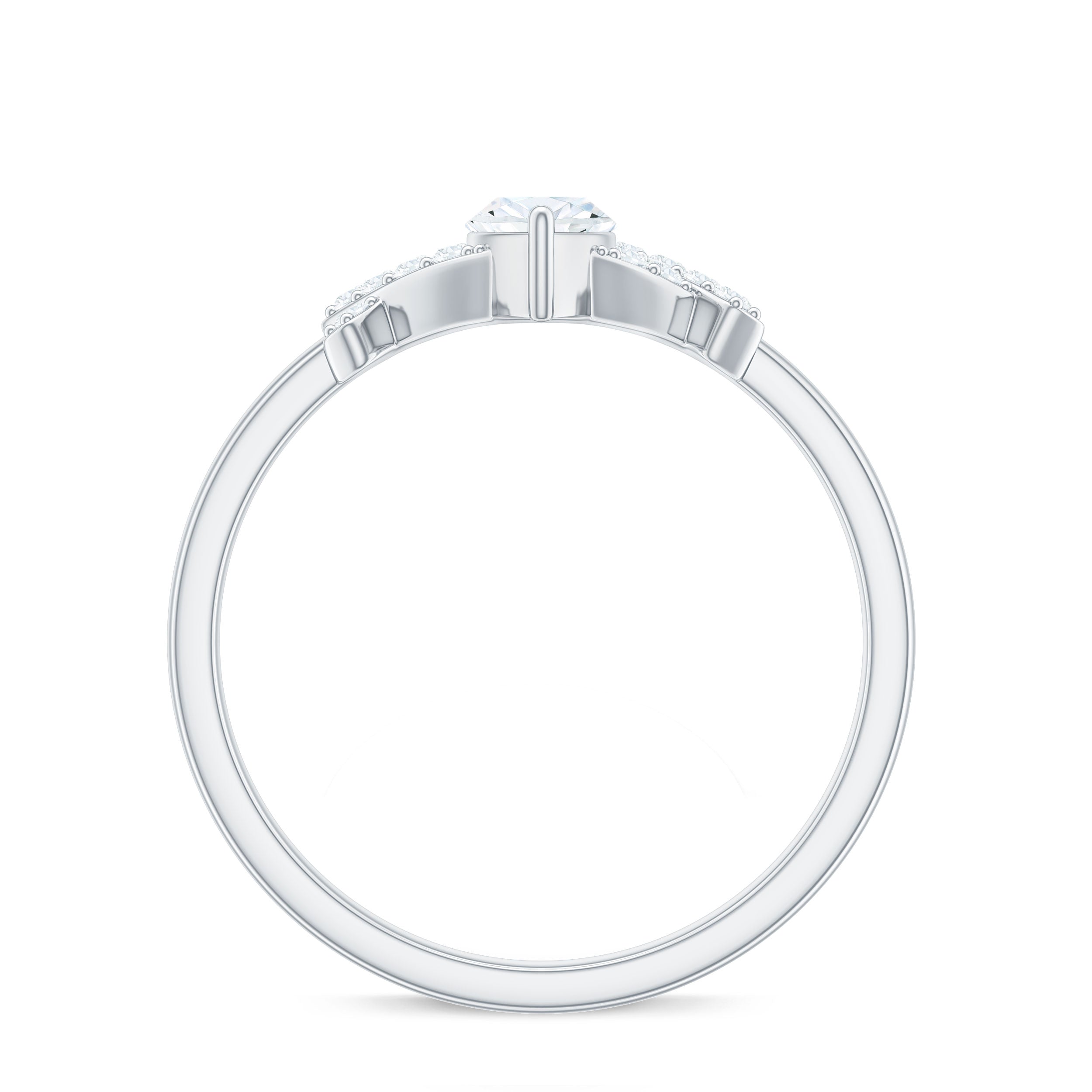 Certified Moissanite Marquise Engagement Ring for Women D-VS1 - Rosec Jewels