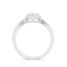 Rosec Jewels-Princess Cut Moissanite Halo Engagement Ring with Split Band