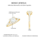 Rosec Jewels-Princess Cut Moissanite Halo Engagement Ring with Split Band
