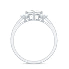 Princess Cut Moissanite Engagement Ring with Trio D-VS1 - Rosec Jewels