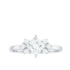 Princess Cut Moissanite Engagement Ring with Trio D-VS1 - Rosec Jewels