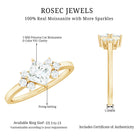 Princess Cut Moissanite Engagement Ring with Trio D-VS1 - Rosec Jewels