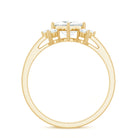 Princess Cut Moissanite Engagement Ring with Trio D-VS1 - Rosec Jewels