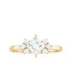 Princess Cut Moissanite Engagement Ring with Trio D-VS1 - Rosec Jewels