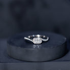 Princess Cut Moissanite Bypass Engagement Ring for Women D-VS1 - Rosec Jewels