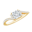 Princess Cut Moissanite Bypass Engagement Ring for Women D-VS1 - Rosec Jewels