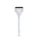 Real 6X8mm Garnet Designer Engagement Ring with Diamond AAA - Rosec Jewels