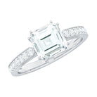 2 Carat Asscher Cut Solitaire CZ Diamond Engagement Ring AAAA - Rosec Jewels