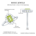 Rosec Jewels-Natural 1.8 Carat Peridot Emerald Cut Engagement Ring with Diamond Halo