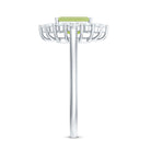 Rosec Jewels-Natural 1.8 Carat Peridot Emerald Cut Engagement Ring with Diamond Halo