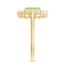 Rosec Jewels-Natural 1.8 Carat Peridot Emerald Cut Engagement Ring with Diamond Halo