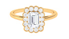 2.25 CT Octagon Cut Zircon Statement Engagement Ring with Halo AAAA - Rosec Jewels