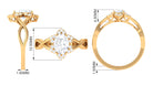 Oval Zircon Solitaire Infinity Ring with Floral Halo AAAA - Rosec Jewels