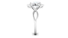 Oval Zircon Solitaire Infinity Ring with Floral Halo AAAA - Rosec Jewels