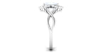 3/4 CT Oval Cut Solitaire Moonstone and Diamond Floral Halo Ring AAA - Rosec Jewels