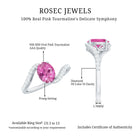 Natural Pink Tourmaline Solitaire Bypass Ring with Diamond AAA - Rosec Jewels