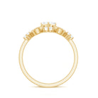 3/4 CT Minimal Zircon Heart Engagement Ring with Gold Beaded AAAA - Rosec Jewels