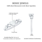 Certified Moissanite Heart Promise Ring with Beaded Detail D-VS1 - Rosec Jewels