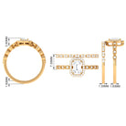 Cubic Zirconia Designer Solitaire Bridal Ring Set with Band AAAA - Rosec Jewels