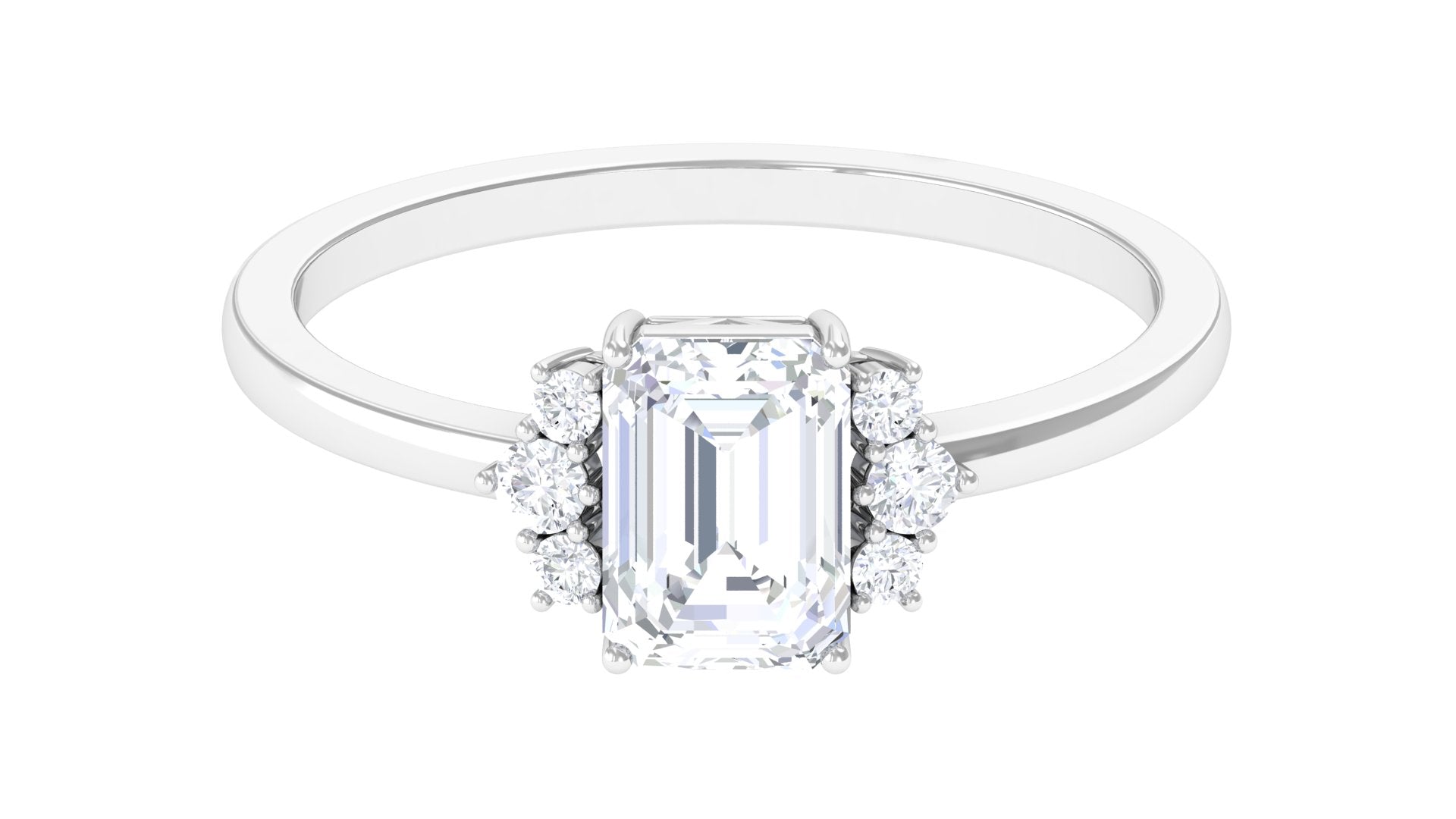 2 CT Octagon Cut Solitaire Cubic Zirconia Engagement Ring AAAA - Rosec Jewels