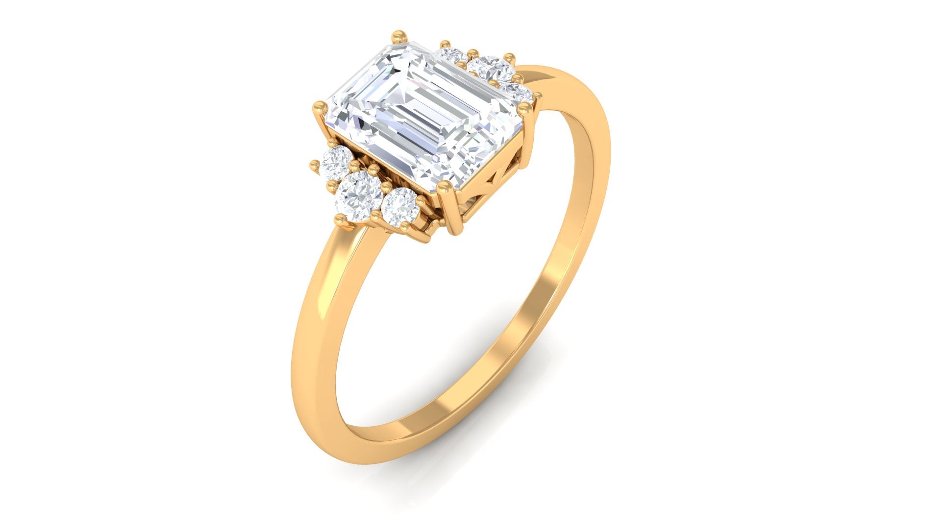 2 CT Octagon Cut Solitaire Cubic Zirconia Engagement Ring AAAA - Rosec Jewels