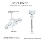 2 CT Octagon Cut Zircon Engagement Ring with Side Stones AAAA - Rosec Jewels