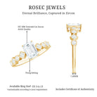 2 CT Octagon Cut Zircon Engagement Ring with Side Stones AAAA - Rosec Jewels