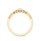 Rosec Jewels-Vintage Looking Emerald Cut Emerald Engagement Ring with Diamond