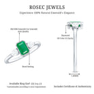 Rosec Jewels-Emerald 3  Stone Ring with Diamond