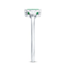 Rosec Jewels-Emerald 3  Stone Ring with Diamond