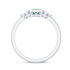 Rosec Jewels-Emerald 3  Stone Ring with Diamond